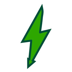 green lightning vector, logo, vector illustration, abstract, art, 3d rendering, silhouette