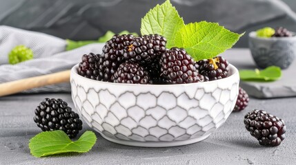 A Bowl of Fresh Blackberries