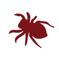 red silhouette animal, logo, vector illustration, abstract, art, 3d rendering, silhouette