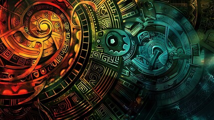 Fototapeta premium An abstract background with intricate Hispanic cultural designs