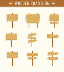 wooden road signs