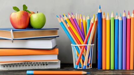A Symphony of Learning: Books, Apples, and Colored Pencils