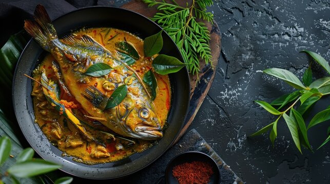 Sri Lankan Fish Ambul Thiyal: A tangy fish curry with spices and tamarind.