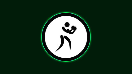 Boxing Logo Neon Light Board View Dark Background, Summer Sport Event icon Illustration Abstract image