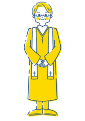 牧師 神父 いろいろな職業 イラスト素材