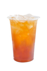 A cup of ice Tea on white