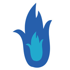hot blue fire vector, logo, vector illustration, abstract, art, 3d rendering, silhouette