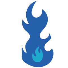 hot blue fire vector, logo, vector illustration, abstract, art, 3d rendering, silhouette