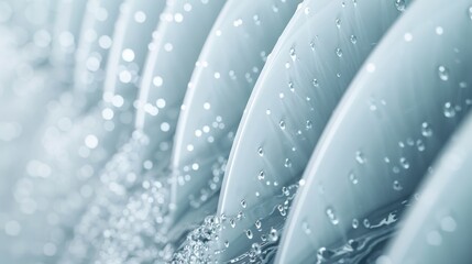 A detailed shot of a hydroelectric turbines blades, with water droplets visible, high-resolution photo, realistic photo, cinematography, hyper realistic