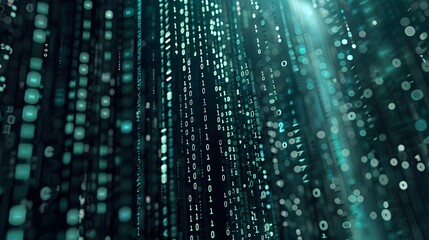 Binary Data Software Programming Code Background. Random Parts of Program Code. Digital Data Technology Concept. 1 0 Machine Code. Random Binary Data Matrix Wide Vector Illustration.