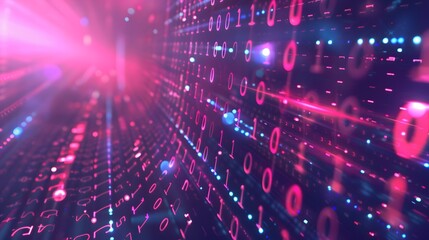 Obraz premium Binary Data Software Programming Code Background. Random Parts of Program Code. Digital Data Technology Concept. 1 0 Machine Code. Random Binary Data Matrix Wide Vector Illustration.