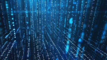 Binary Data Software Programming Code Background. Random Parts of Program Code. Digital Data Technology Concept. 1 0 Machine Code. Random Binary Data Matrix Wide Vector Illustration.