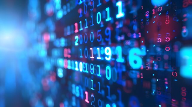 Binary Data Software Programming Code Background. Random Parts of Program Code. Digital Data Technology Concept. 1 0 Machine Code. Random Binary Data Matrix Wide Vector Illustration.