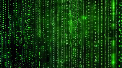 Binary Data Software Programming Code Background. Random Parts of Program Code. Digital Data Technology Concept. 1 0 Machine Code. Random Binary Data Matrix Wide Vector Illustration.