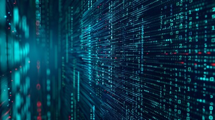 Binary Data Software Programming Code Background. Random Parts of Program Code. Digital Data Technology Concept. 1 0 Machine Code. Random Binary Data Matrix Wide Vector Illustration.