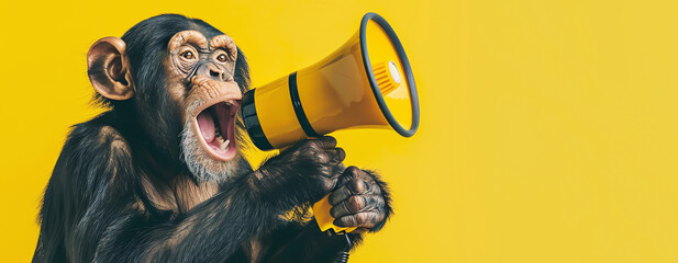 monkey with magaphone, AI generated