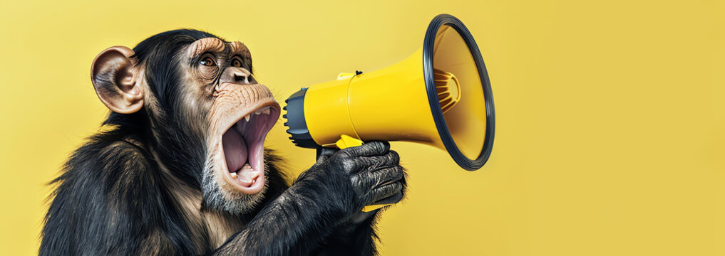 monkey with magaphone, AI generated