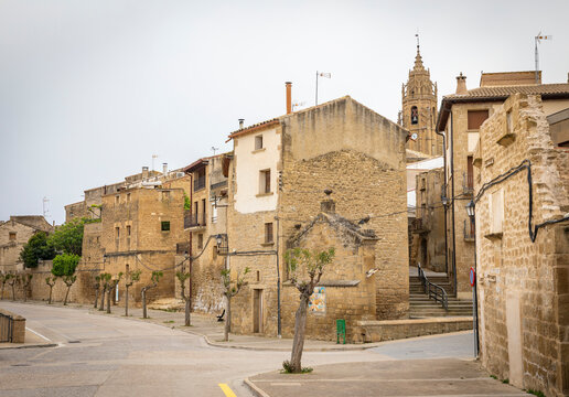 a street in Sadaba town, Comarca of Cinco Villas, province of Zaragoza, Aragon, Spain