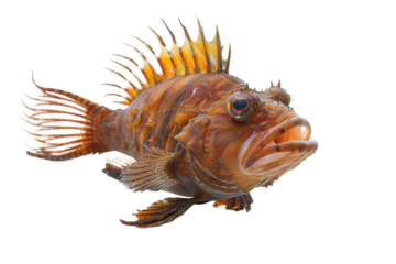 Angler fish in deep ocean with glowing lure