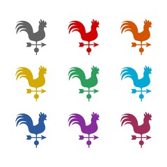 Weather vane  icon isolated on white background. Set icons colorful