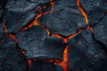 Focal point: fiery magma backdrop. Intense molten lava up close, fiery crimson heat concept, aerial view. Unique backdrop showcasing dormant lava with scarlet crevices