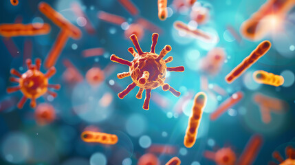 A closeup of the bacteria causing meningitis in a brain sample