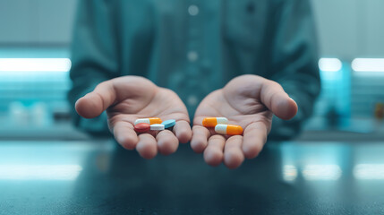 A person with advanced HIVAIDS, taking multiple medications