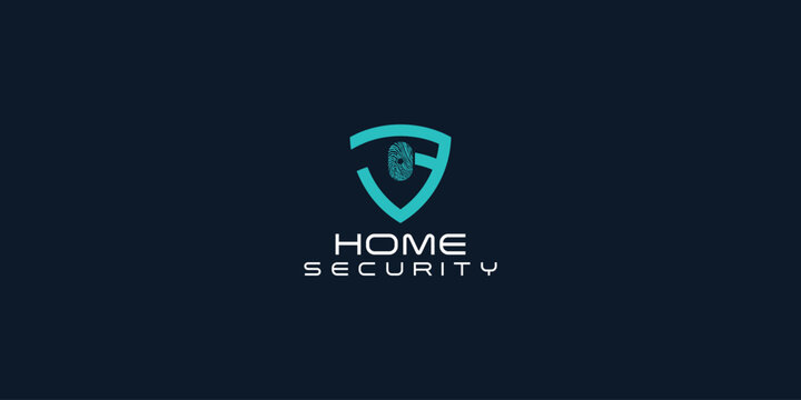Creative home security logo design with modern style premium vector