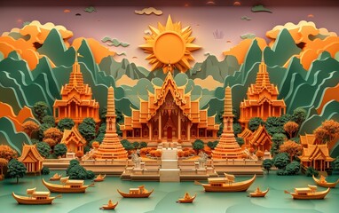 chinese temple on the river