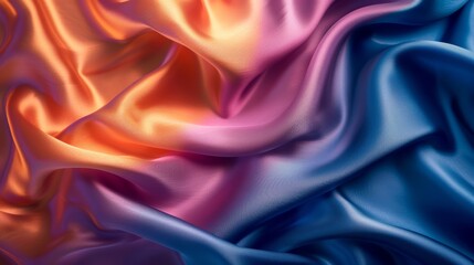 Obraz premium fabric texture background, satin, close up, focus on, rich colors, Double exposure silhouette with satin