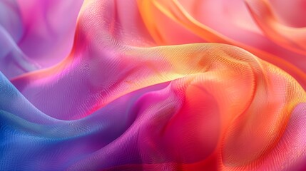 Obraz premium fabric texture background, silk, close up, focus on, vibrant hues, Double exposure silhouette with silk