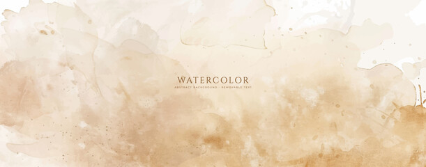 Abstract horizontal watercolor background. Hand drawn vector texture. Brush stroked painting pastel color watercolour