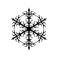 Mandala icon. Snow silhouette