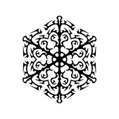 Mandala icon. Snow silhouette