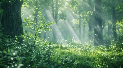 Obraz premium Plant Green Wood Tree Trunk Water Shade Twig Groundcover Grassland Grass Shrub Landscape Meadow
