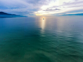 Obraz premium Aerial view of My Khe Beach - Top 6 beautiful beach in the World By Forbes Magazine.