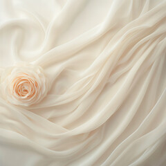Obraz premium A white fabric with a flower on it
