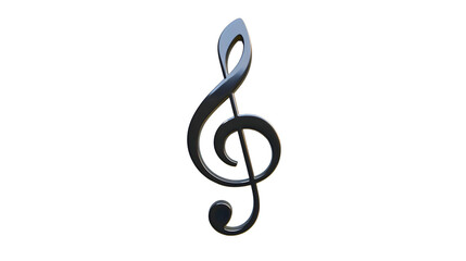 Fototapeta premium A black musical note, a popular musical clef, placed at the beginning of writing a piece of music.