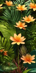 flowers in leaves