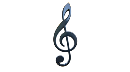 A musical symbol, a full black musical note, transparent. Used for writing music and recognition.