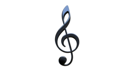 A musical note or clef, one of the traditional symbols used in composing or writing a piece of music. A easily recognizable musical symbol.