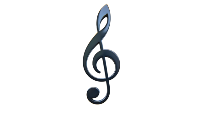 A musical symbol, a full black musical note, transparent. Used for writing music and recognition.