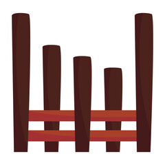 Illustration of a cartoon wooden fence element