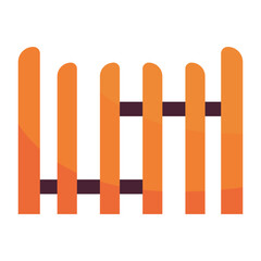 Illustration of a cartoon wooden fence element