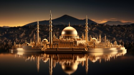 Naklejka premium mosque at night
