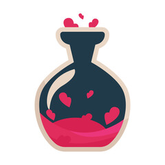 magic bottle of elixir Color vector illustration