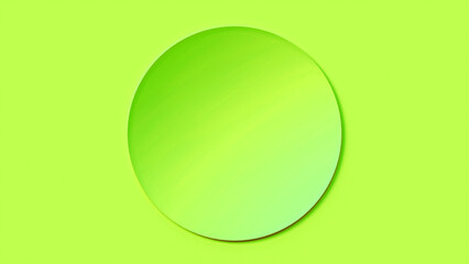 Abstract 3D circle background on green color. Luxury geometric background with copy space. Elegant backdrop for cosmetic product.