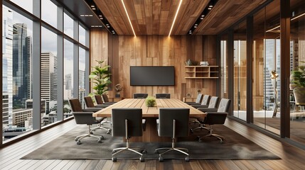 Modern Conference Room with a City View