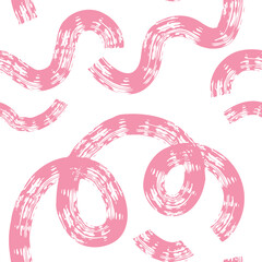 Seamless abstract pattern with squiggles and scribbles. Weaved curved lines. Chaotic ink scribbles decorative texture. Messy doodles, wavy and curly lines.