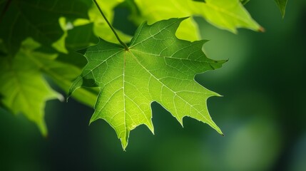 Fresh maple leaf in spring